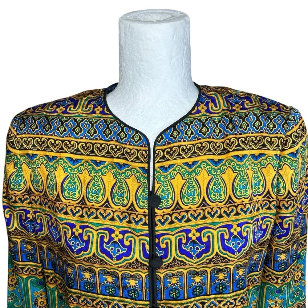 Vintage Adrianna Papell Silk Top 6 Evening Party Hoilday Vibrant Okd Money - Picture 6 of 10
